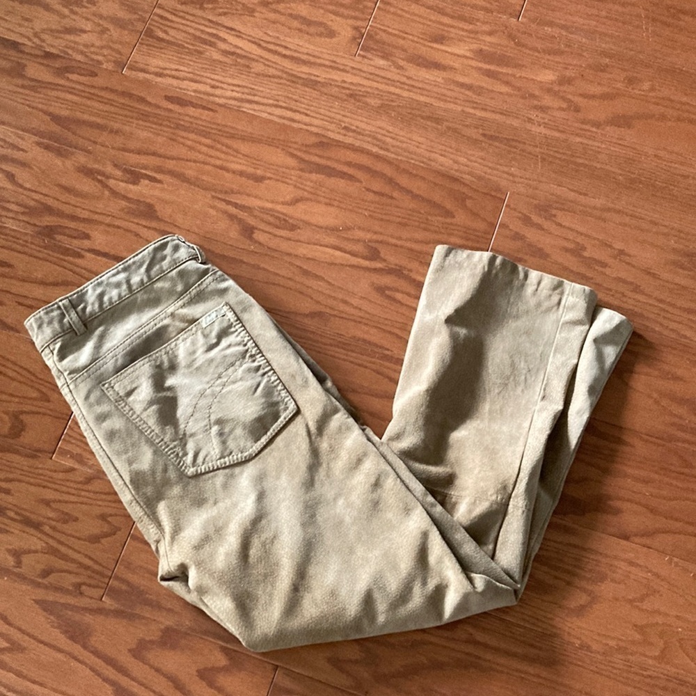 4 You Brown 100% Pig Leather Suede Pants  Brown  Soft 35” x 26” unisex